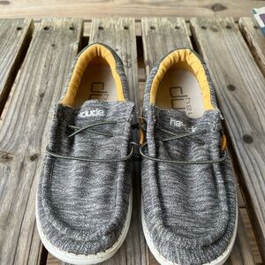 Hey Dude Charcoal and Mustard Slip-On Shoes